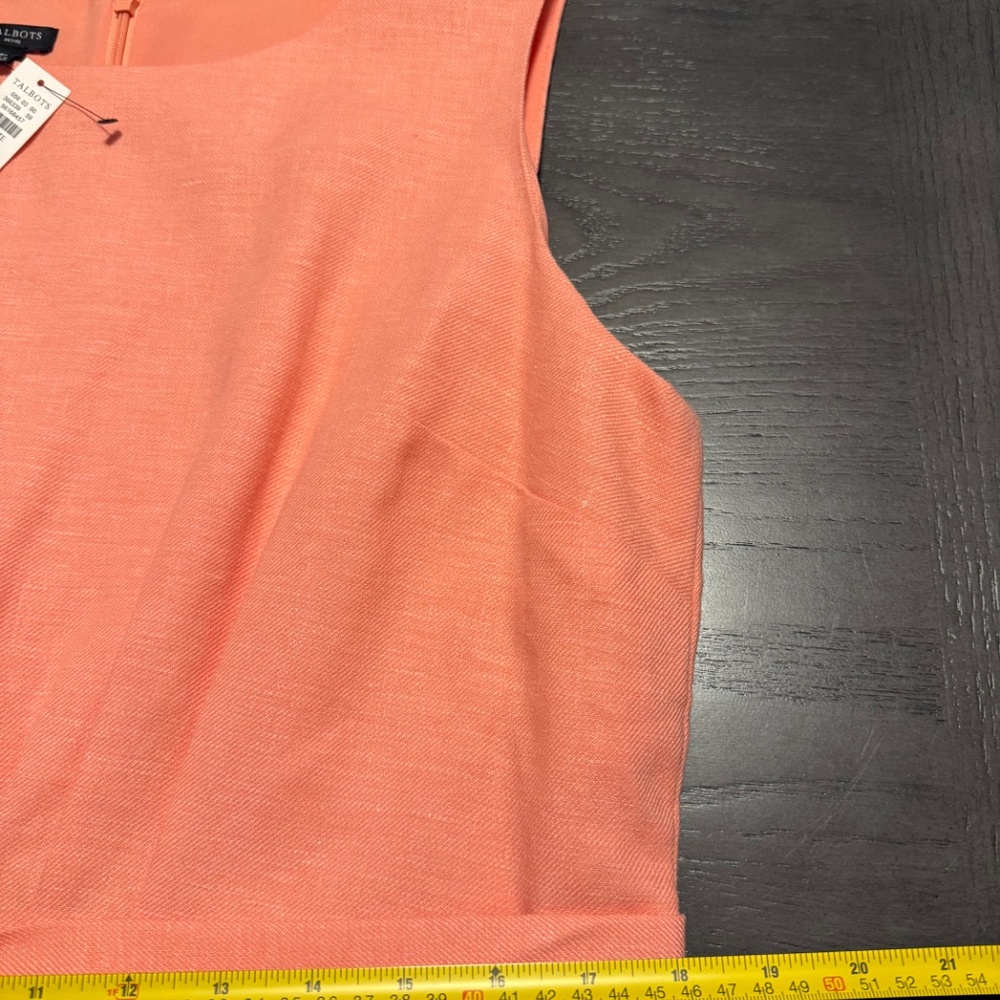 Talbots Petite Sleeveless Linen Blend pink/Coral Dress Size 16p - Picture 7 of 10